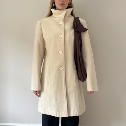 Vintage cream funnel neck jacket