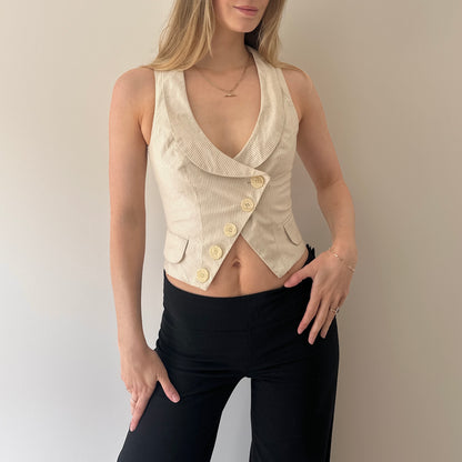 Vintage asymmetrical waistcoat top