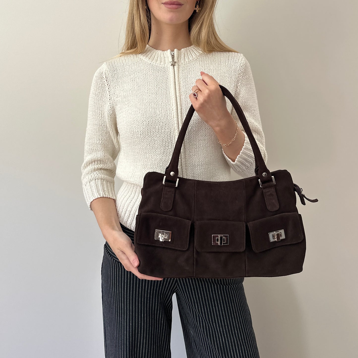 Vintage brown suede bag