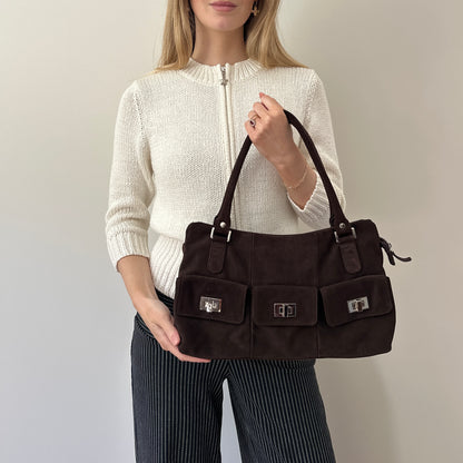 Vintage brown suede bag