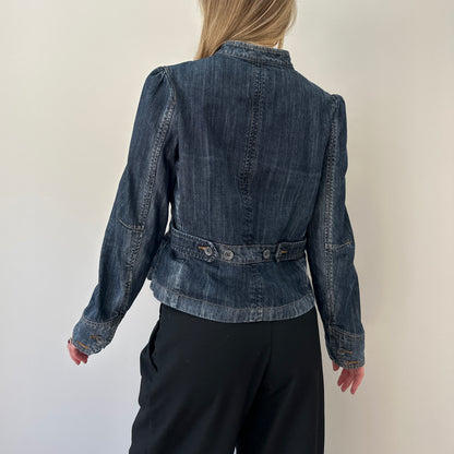 Vintage denim asymmetrical jacket