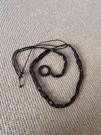 Wooden beaded belt