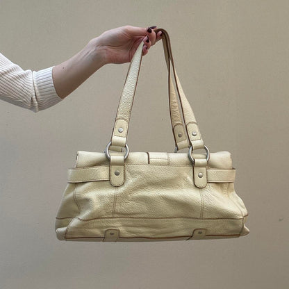 Vintage 00s pale yellow leather bag