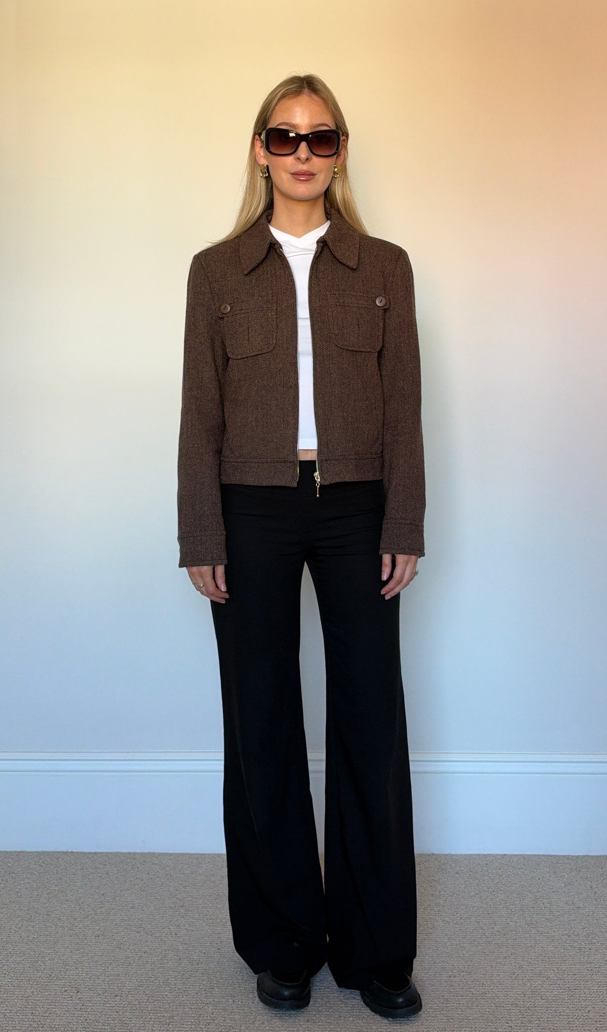 Vintage brown herringbone jacket