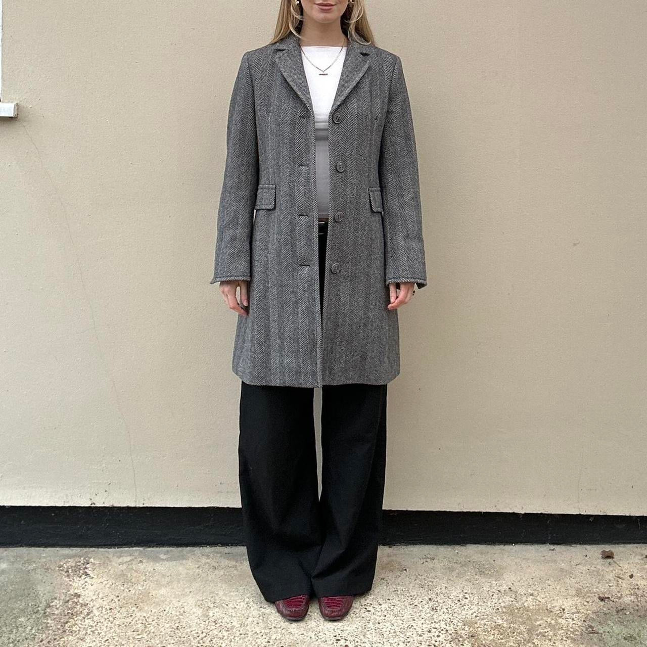 Vintage grey herringbone blazer