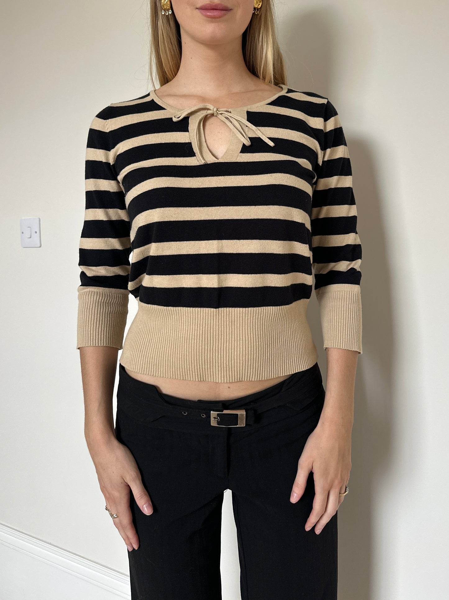 Vintage Stripe 3/4 Sleeve Jumper