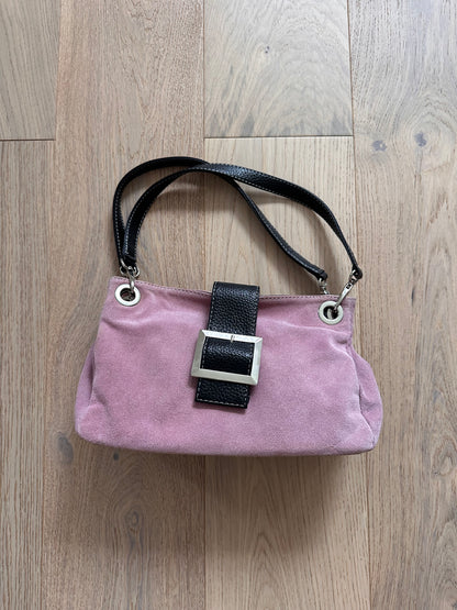 SALE vintage pink suede bag