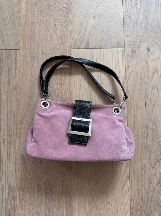 SALE vintage pink suede bag