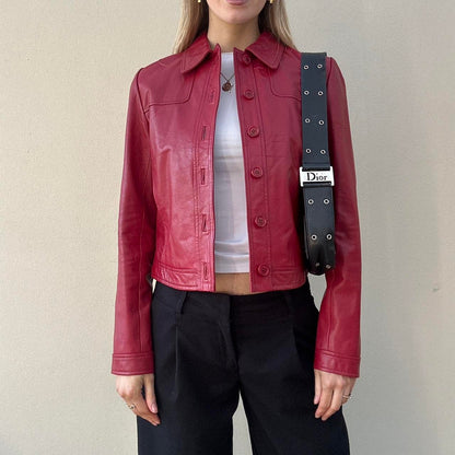 Vintage red leather jacket