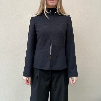 Vintage black double zipper jacket