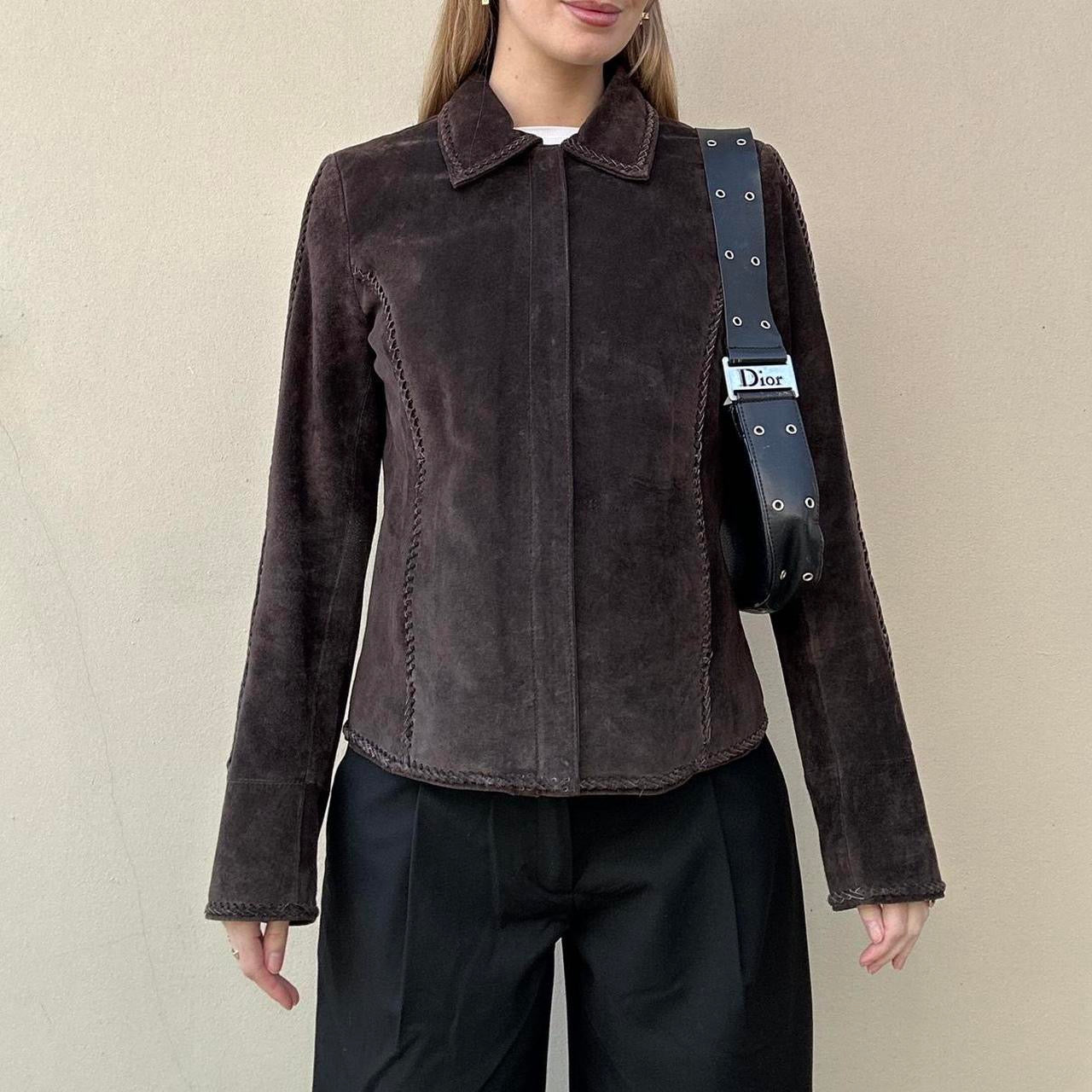 Vintage 00s brown suede jacket