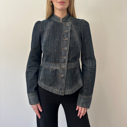 Vintage denim asymmetrical jacket
