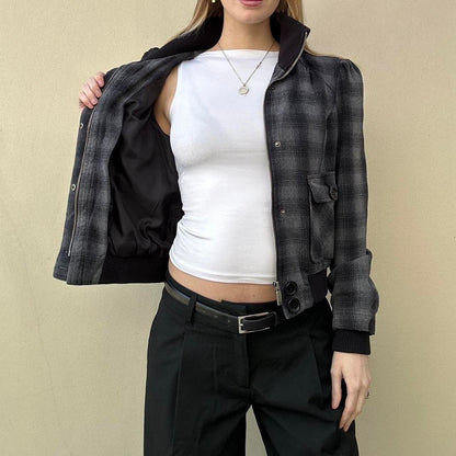 Vintage 00s check bomber