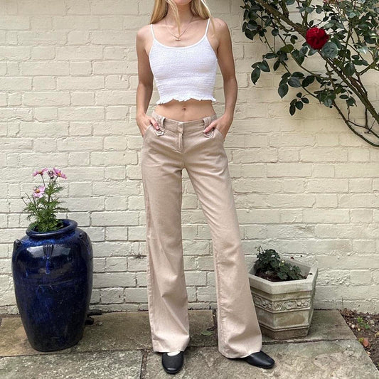 Vintage beige linen trousers