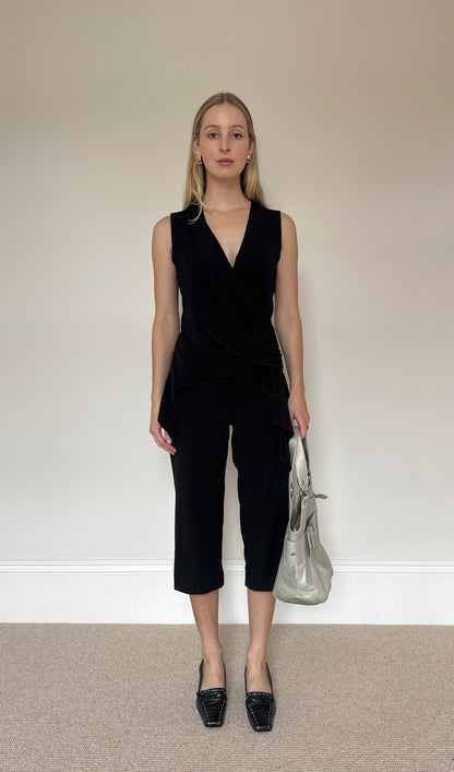 Vintage 00s Black Drape Top
