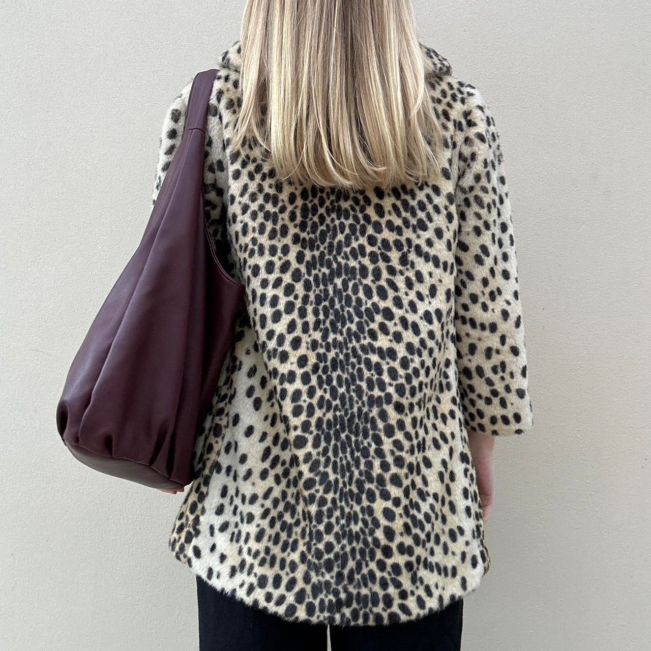 Faux leopard coat