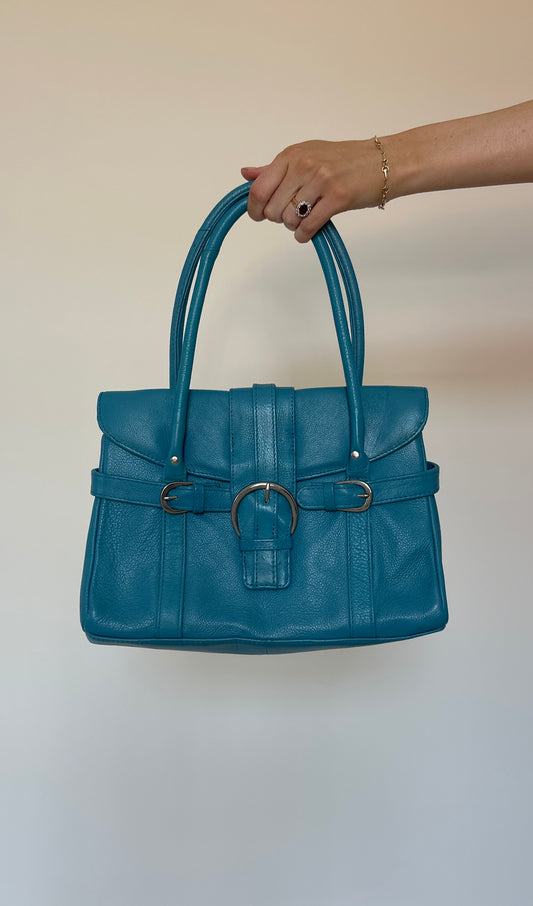 Vintage turquoise leather bag