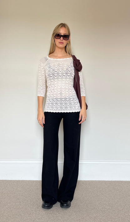 Vintage pointelle Knit Jumper