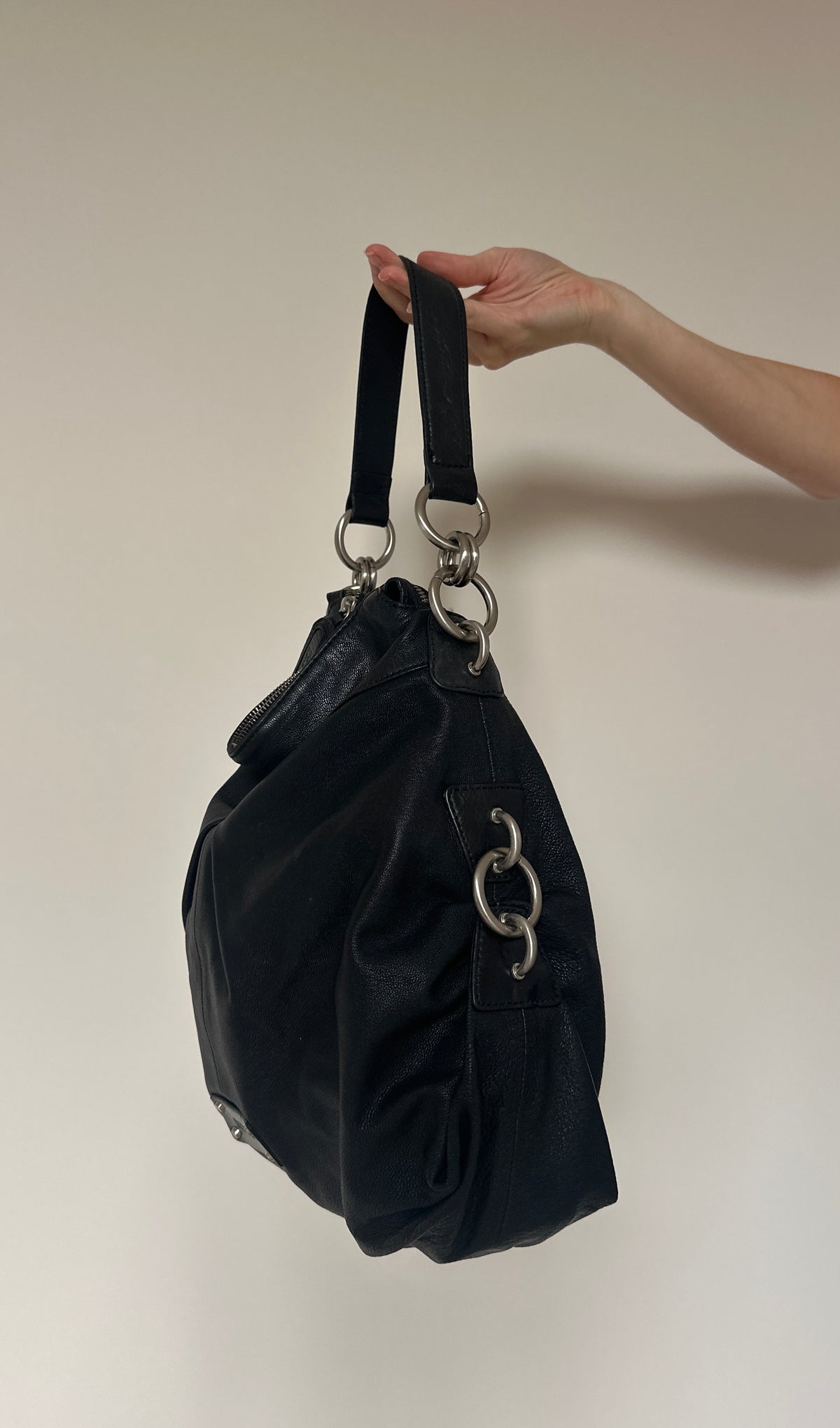 Vintage buckle leather bag