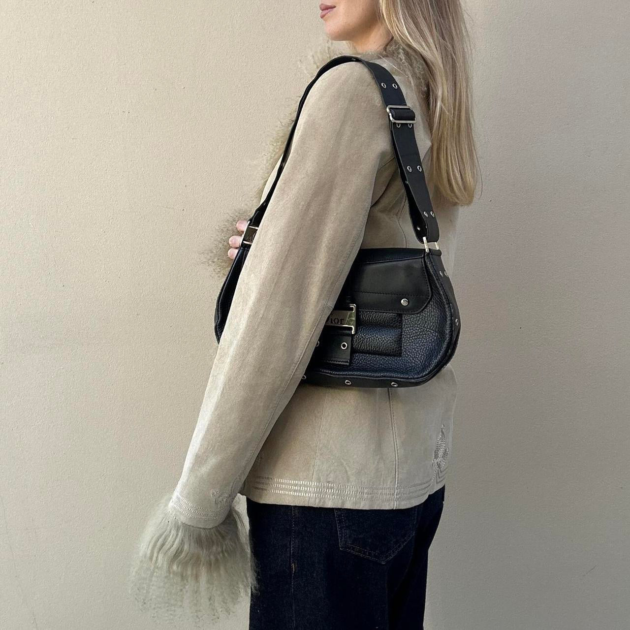 Vintage 00s suede & Mongolian fur afghan coat