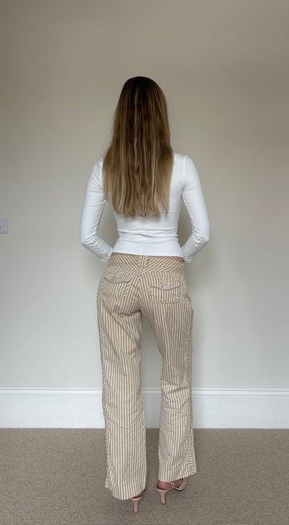 Vintage stripe mother of pearl trousers