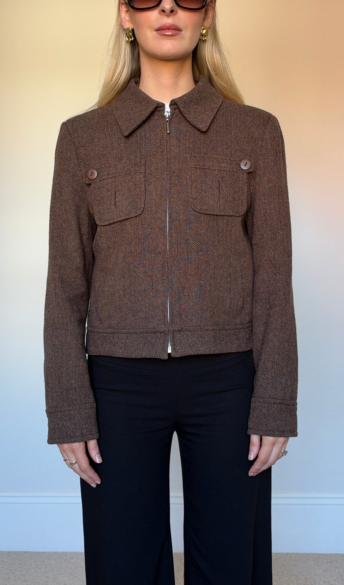 Vintage brown herringbone jacket