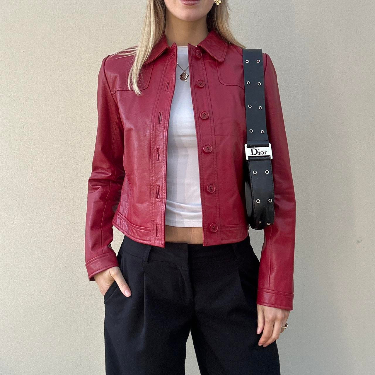 Vintage red leather jacket