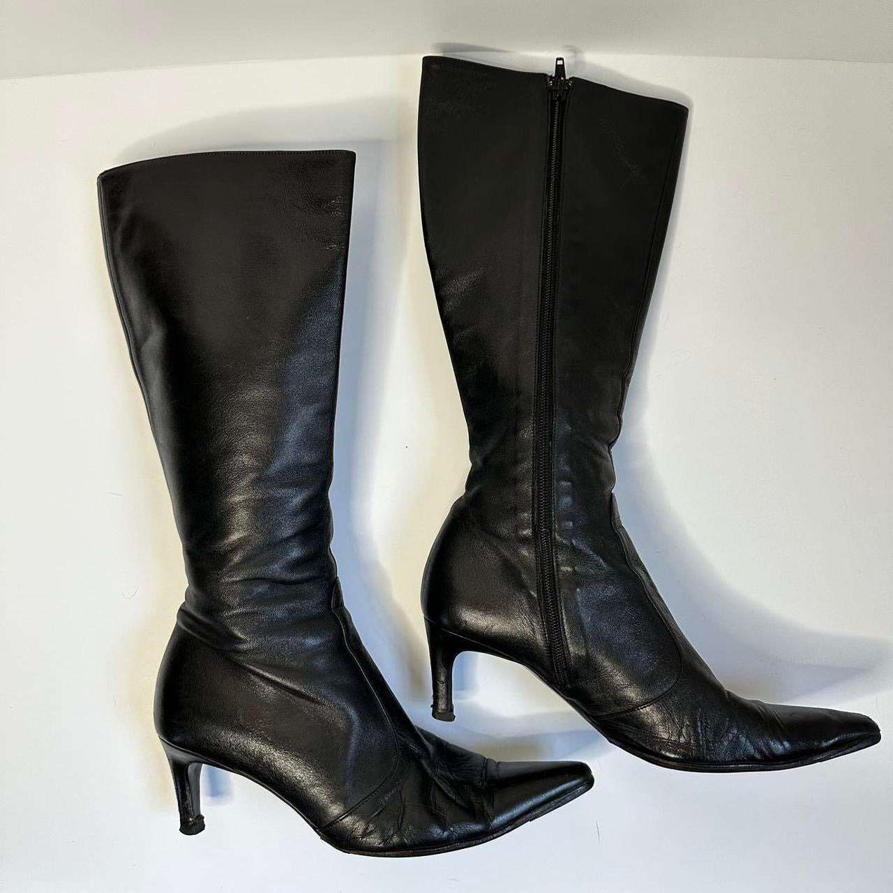 Vintage 90s black leather boots