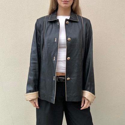 Vintage 90s black leather jacket