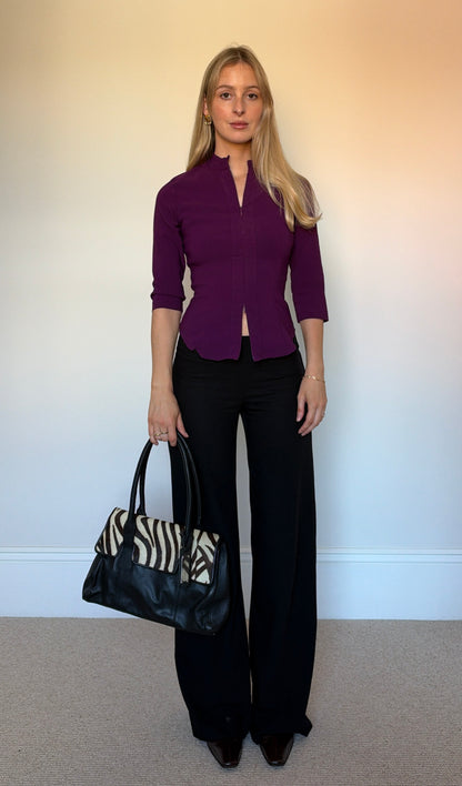 Vintage zebra skin leather bag