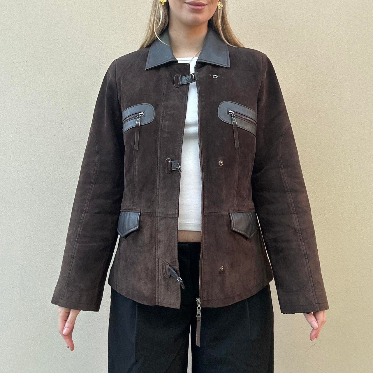 Vintage 90s brown suede jacket