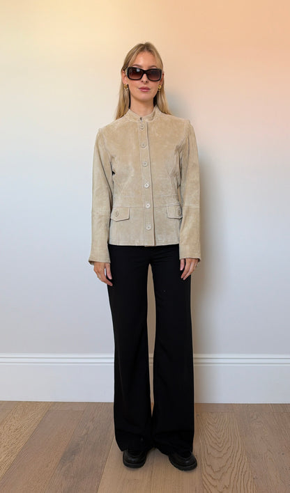 Vintage suede button up jacket