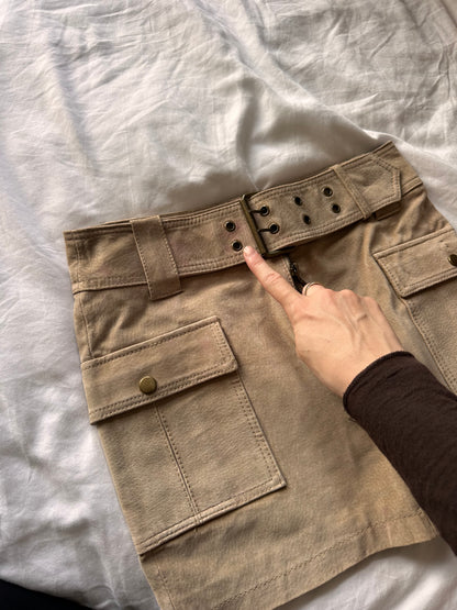 Vintage suede mini skirt