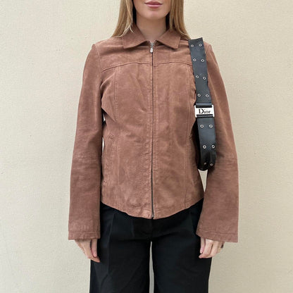 Vintage suede zip jacket