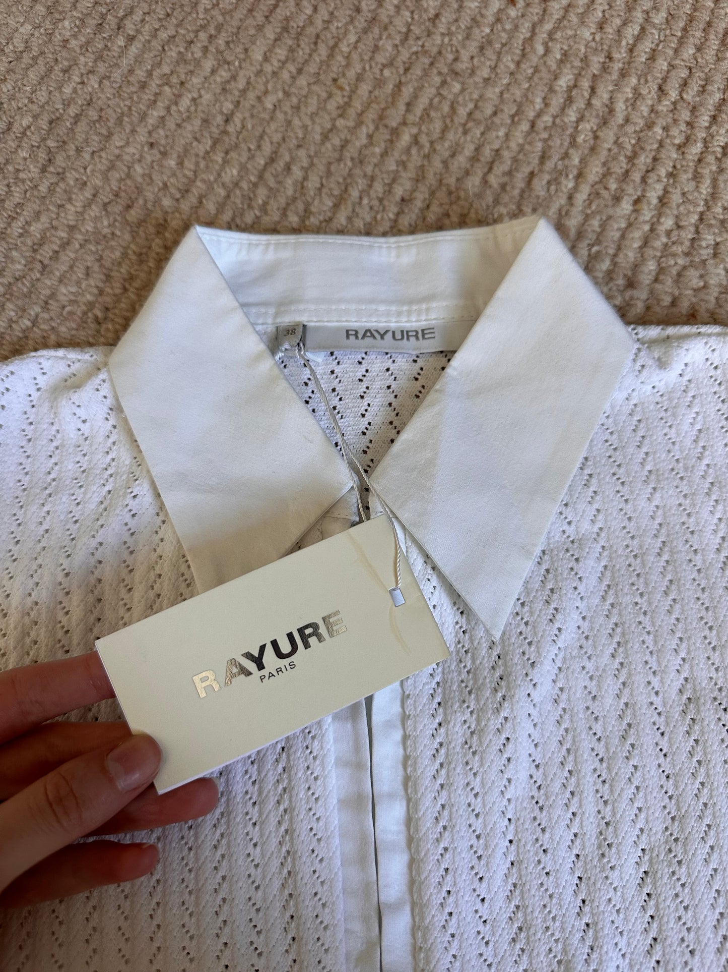Vintage white zip top