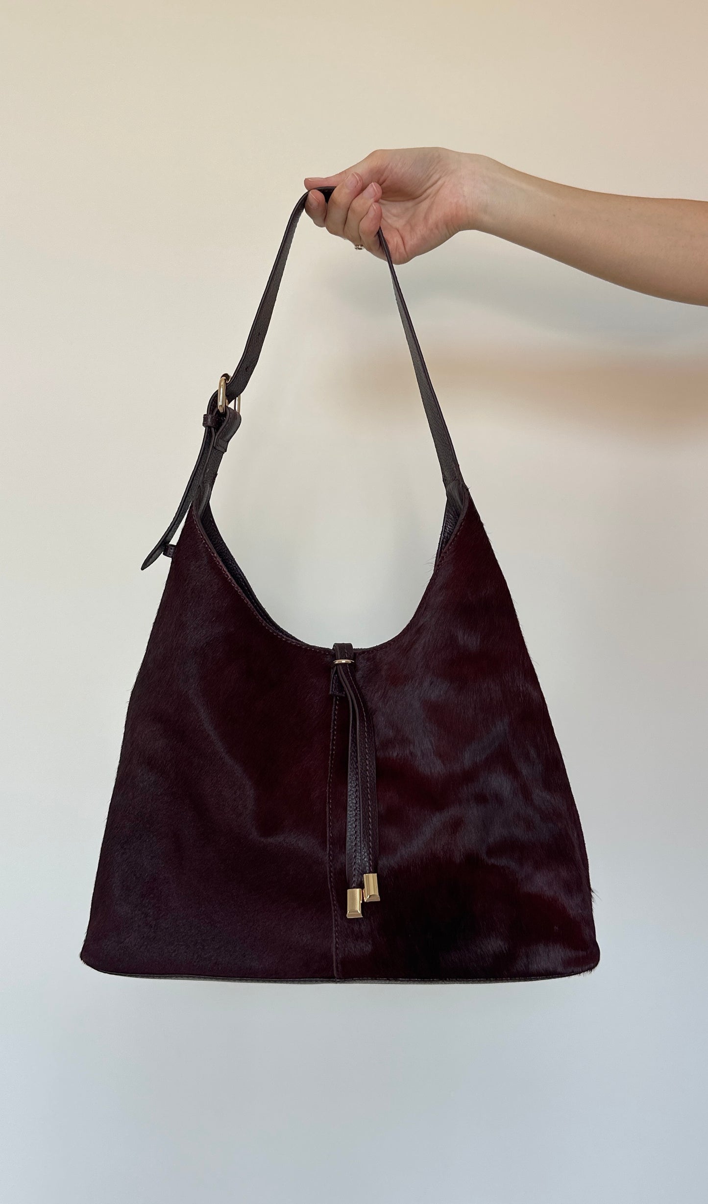 Burgundy Pony Skin Bag