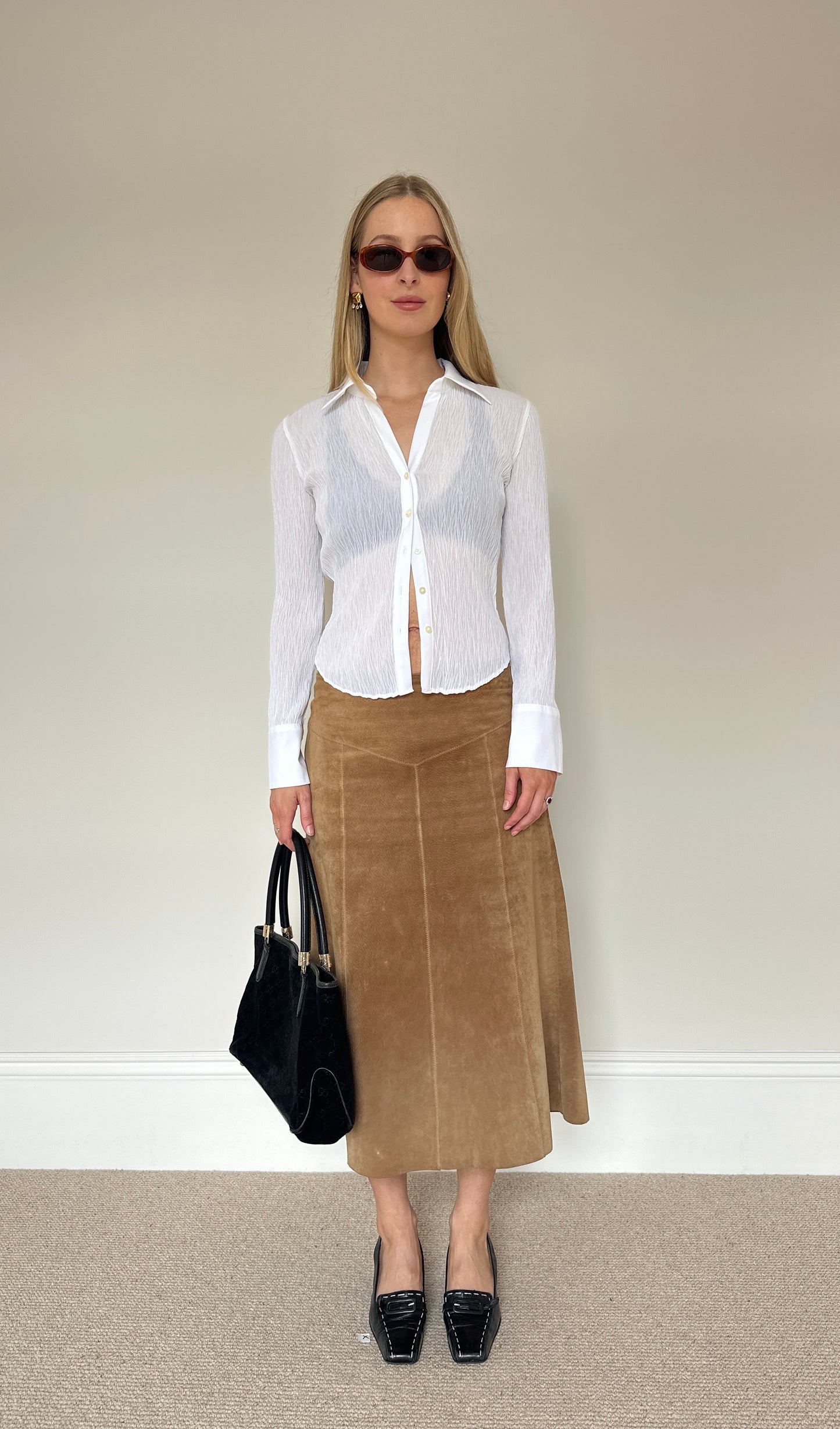 White Crinkle Blouse