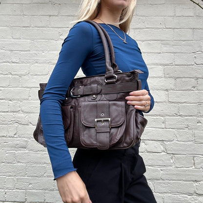 Vintage brown buckle handbag