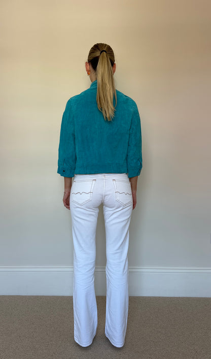 Vintage turquoise suede jacket