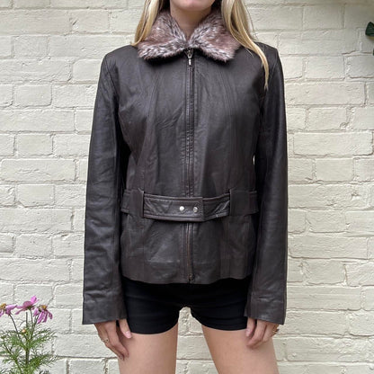 Vintage brown leather jacket