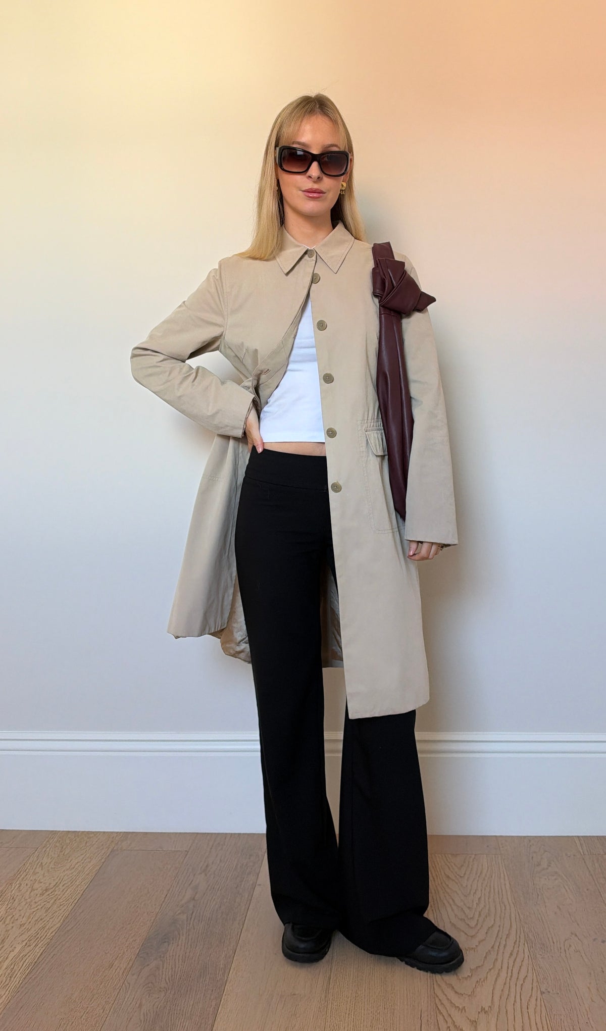 Vintage cream trench coat