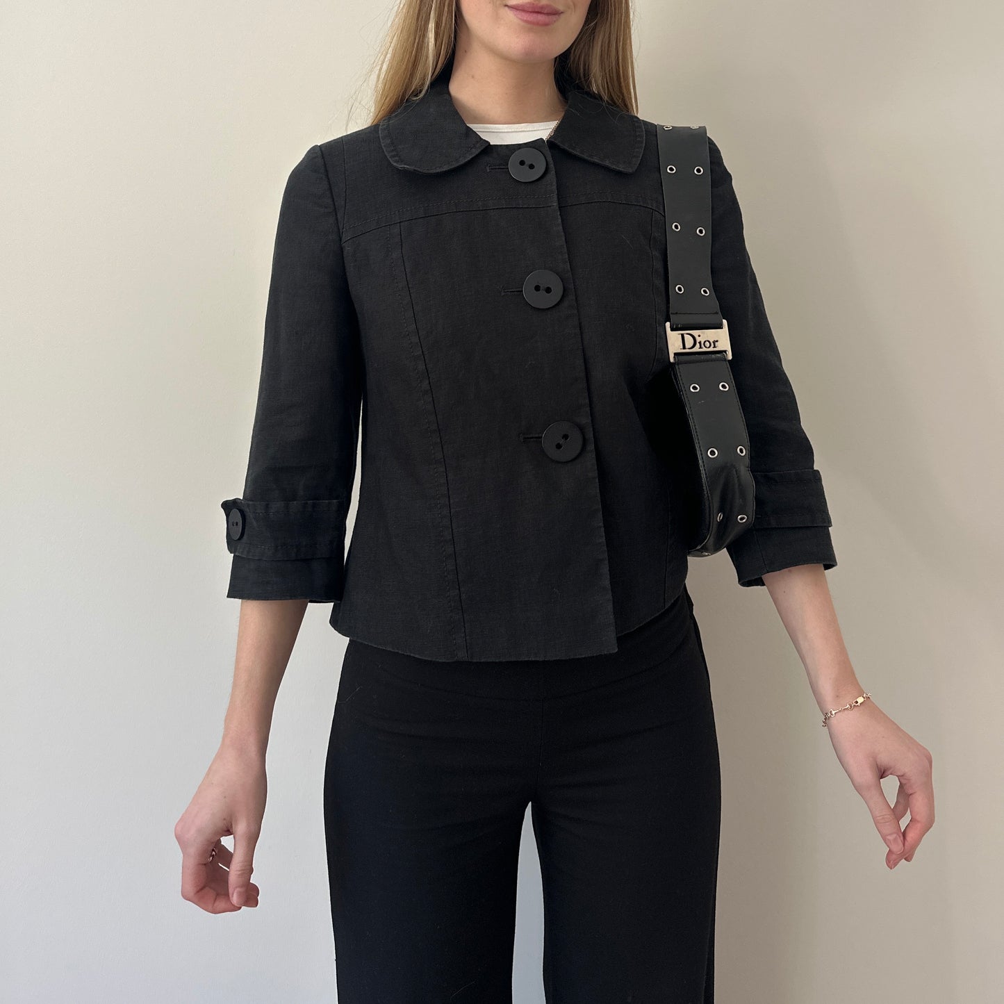 Vintage linen pea coat