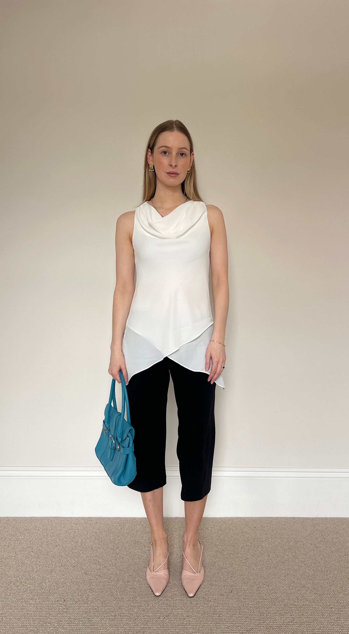 Vintage white chiffon top
