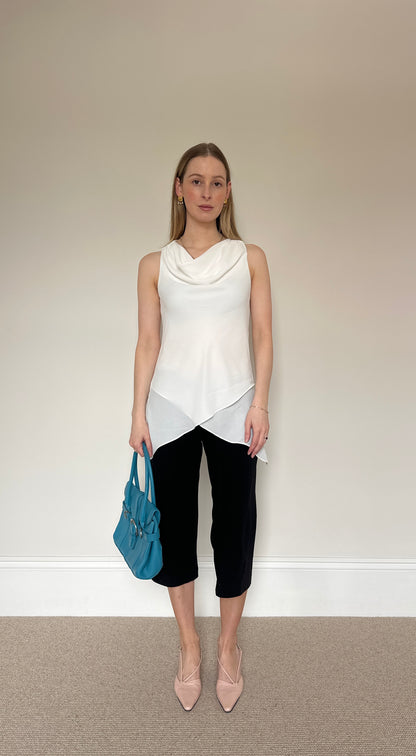 Vintage white chiffon top