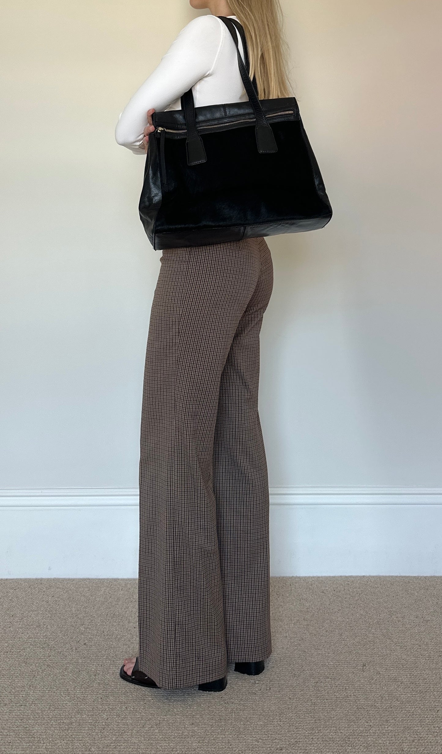 Vintage leather & pony skin bag