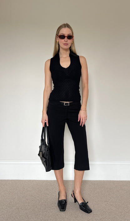 Vintage textured top with collar