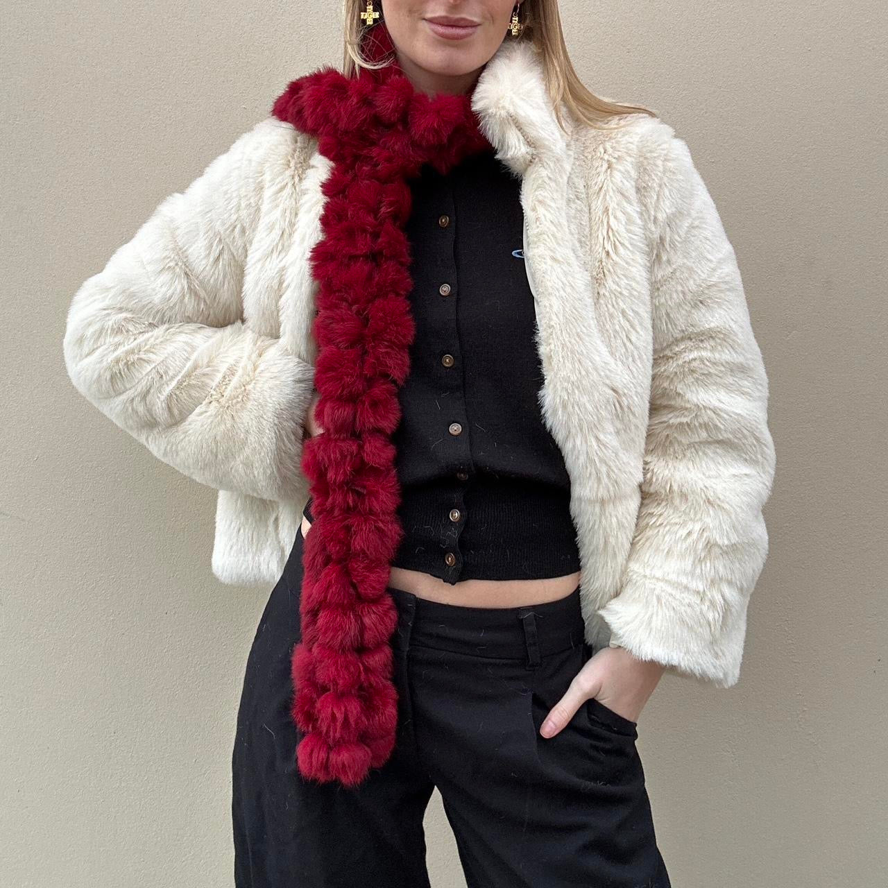 Vintage red fur scarf