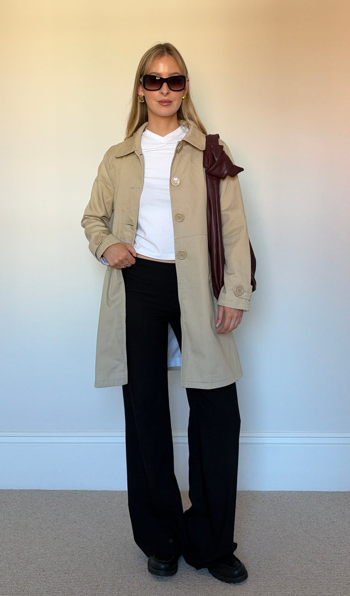 Vintage beige trench coat