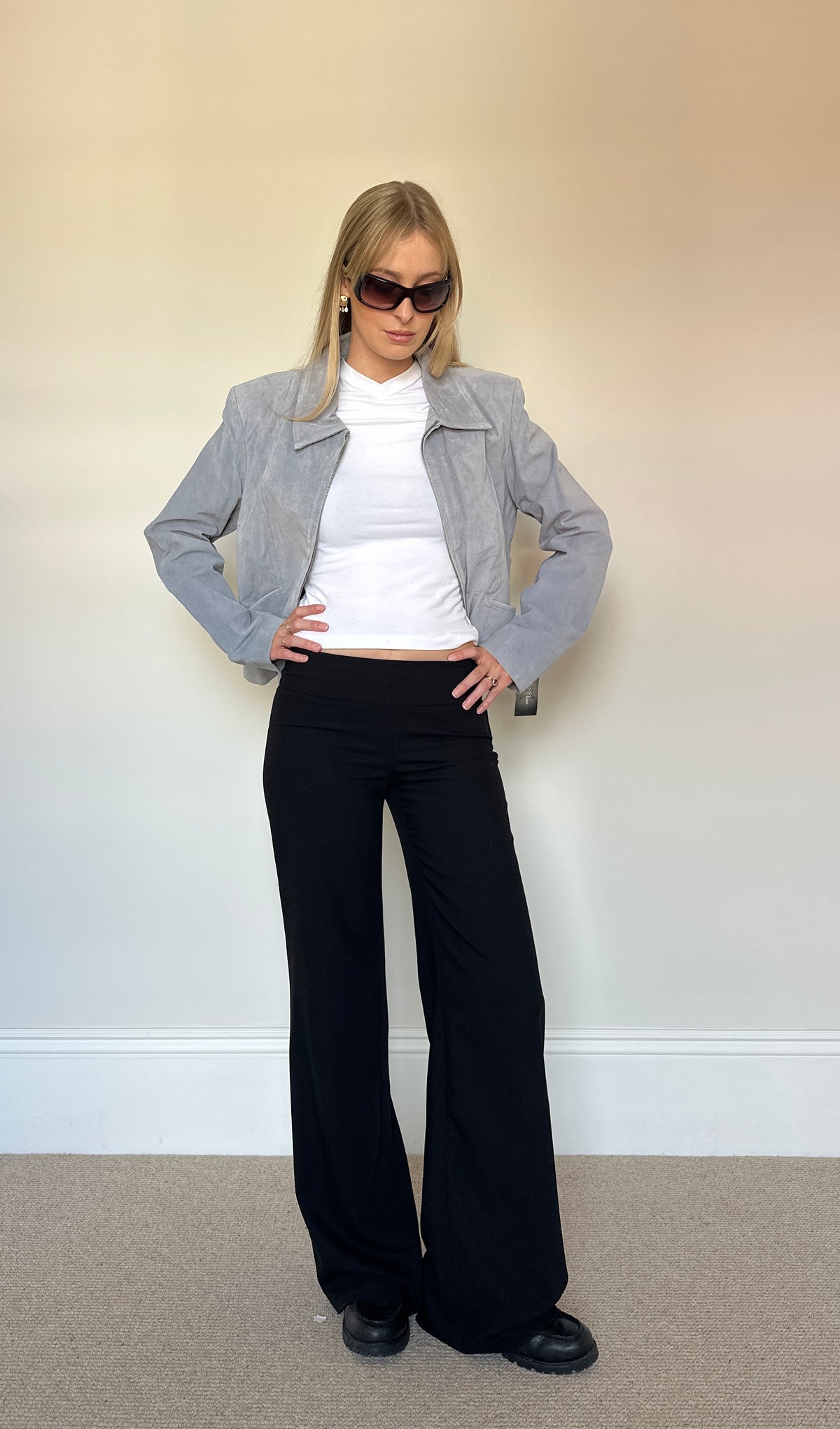 Vintage Powder Blue Suede Jacket