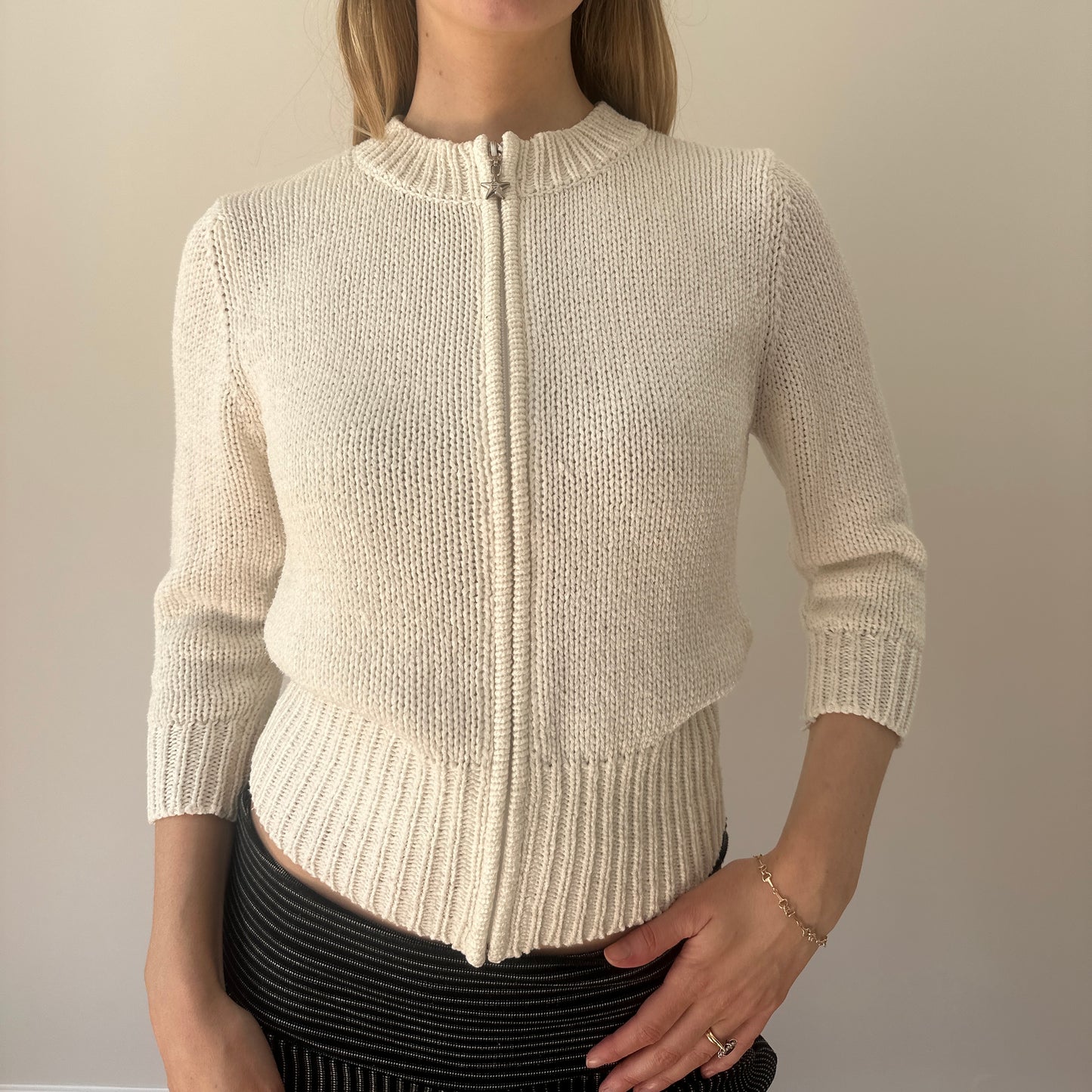 Cream zip jumper